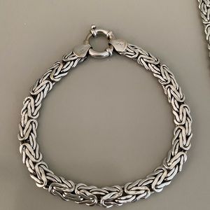 14k white gold Byzantine bracelet